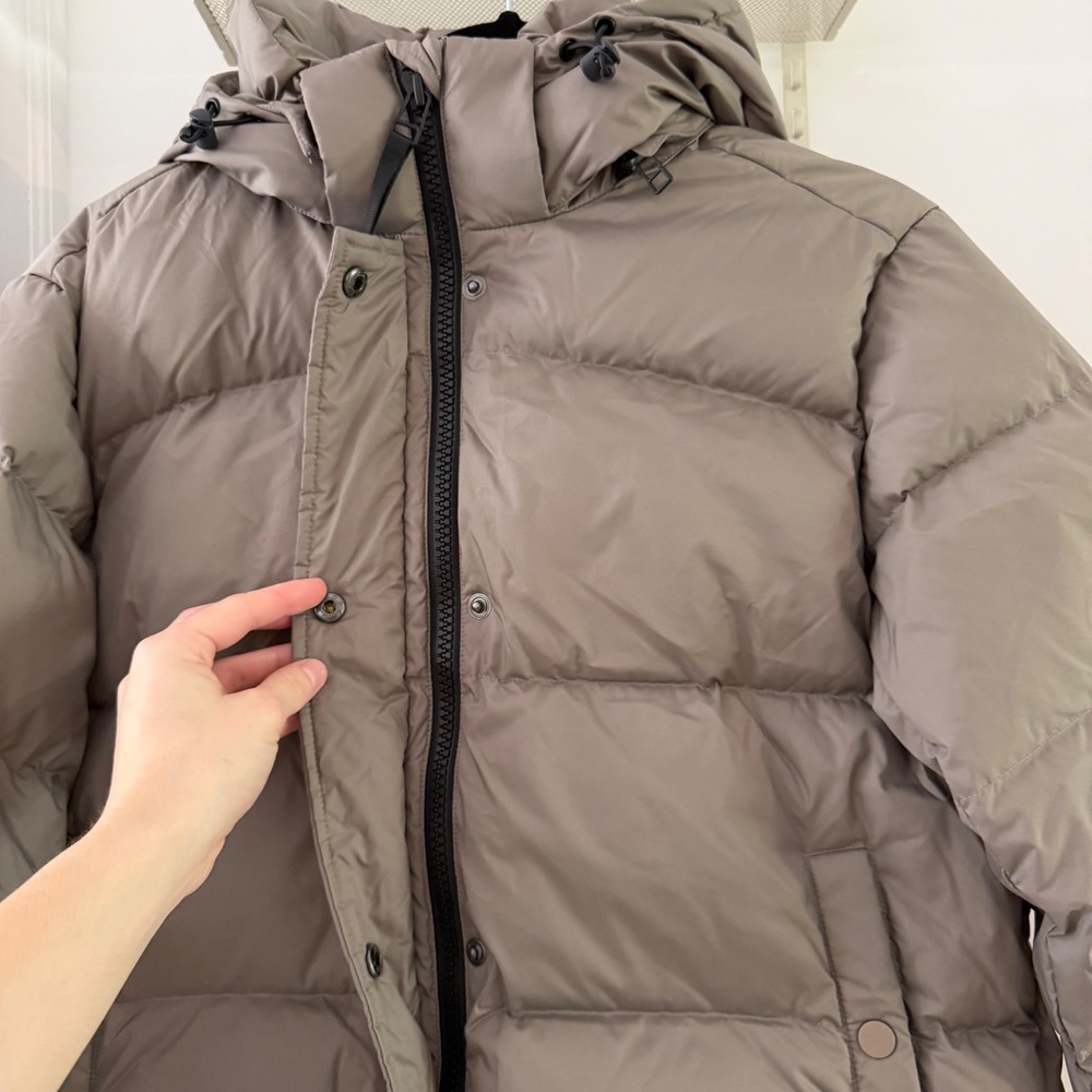 Quince Responsible Down Cropped Puffer Jacket Stone Taupe S Quiet Lux Gorpcore - Picture 5 of 7